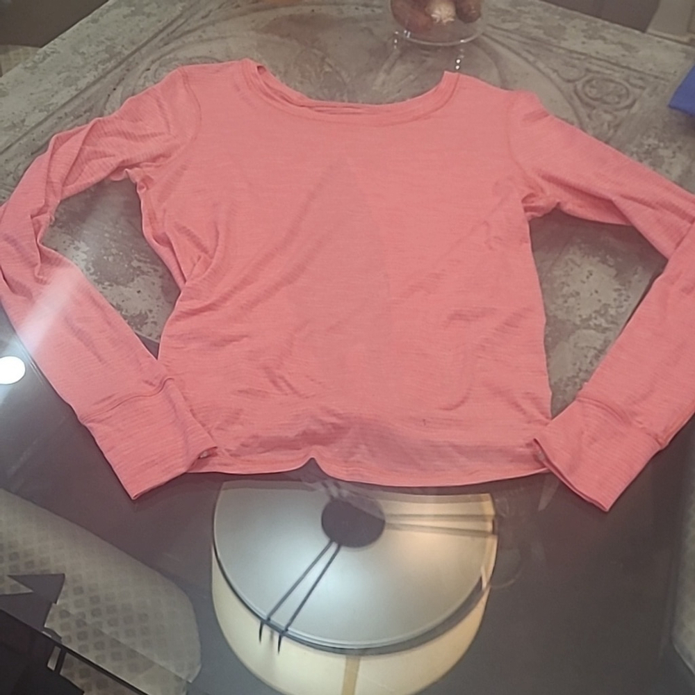 LULULEMON ATHLETICA WOMEN'S BEAT THE HEAT OPEN BACK PINK TOP - Picture 3 of 9